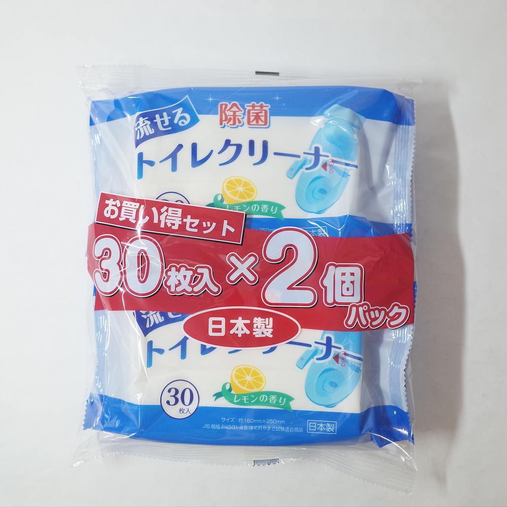 流せるトイレクリーナー レモン 30枚入×2個 WT-290 / 10入